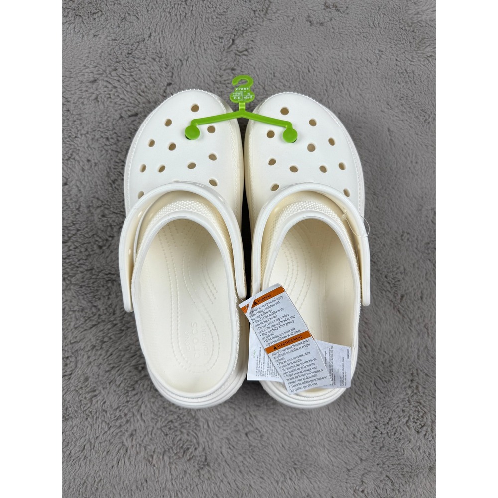 NWT Crocs Crush Clog Women's Size‎ 10 Men's 9 White Platform Comfort Shoes